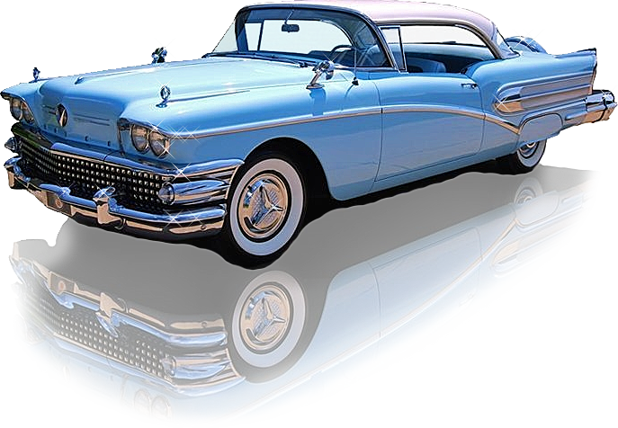 Vintage Blue Buick Convertible PNG
