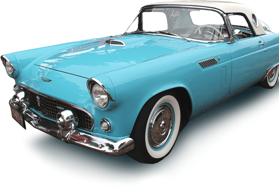 Vintage Blue Classic Car Profile PNG