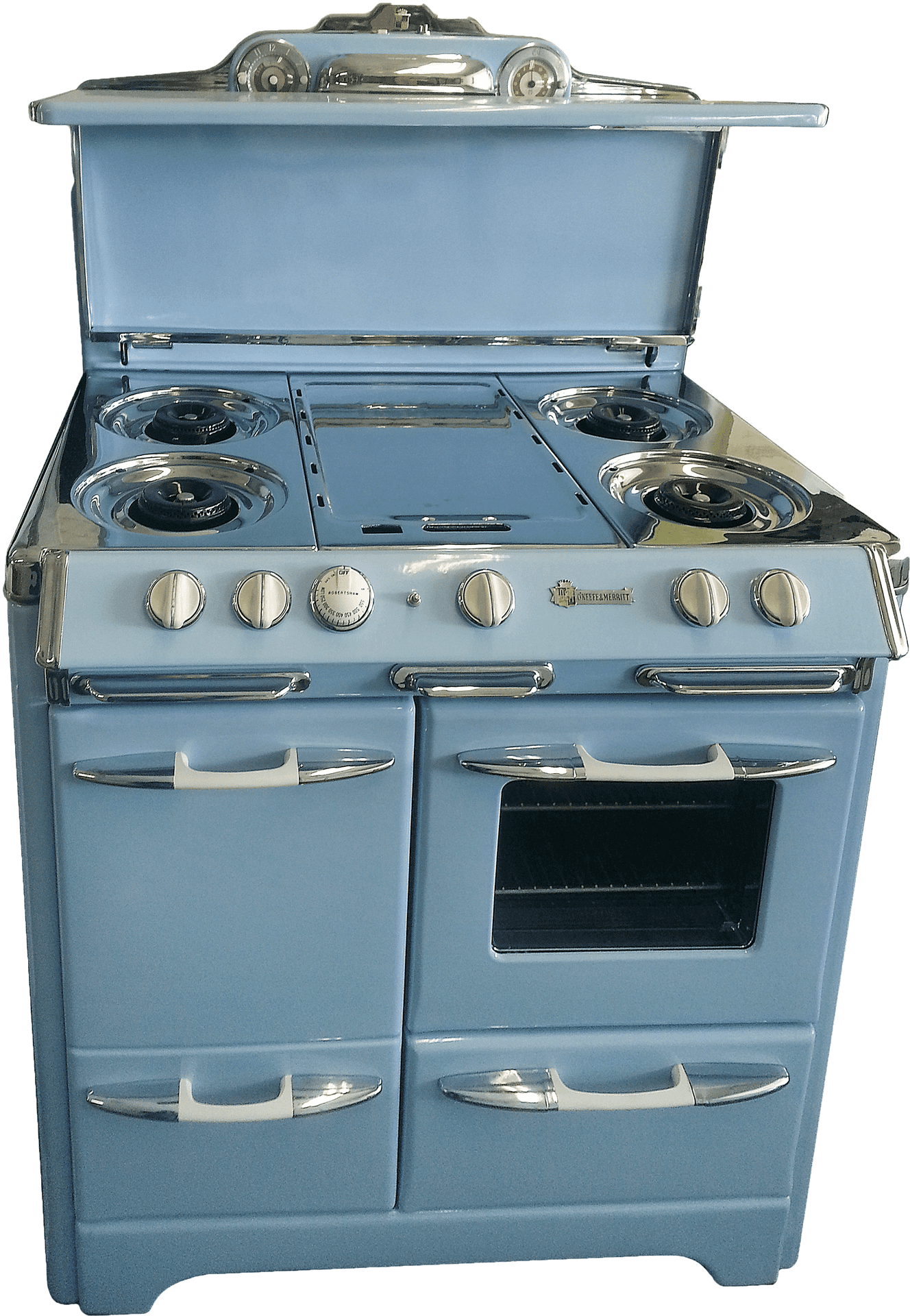 Vintage Blue Electric Stove PNG