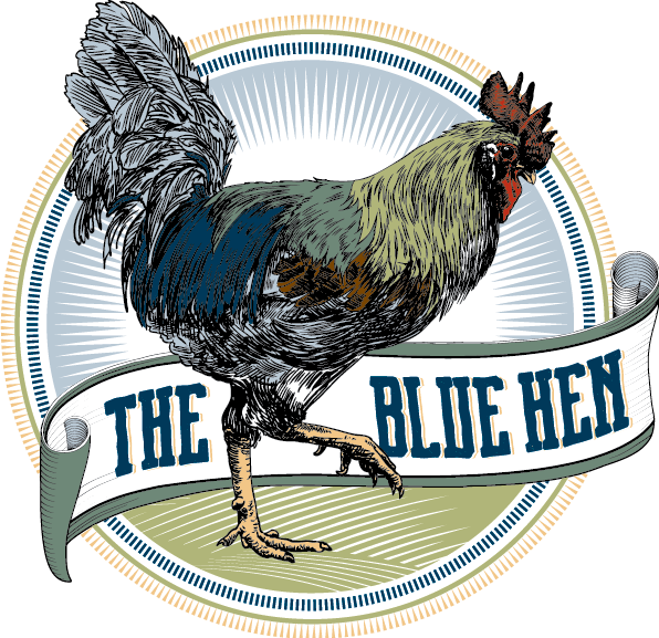Vintage Blue Hen Illustration PNG