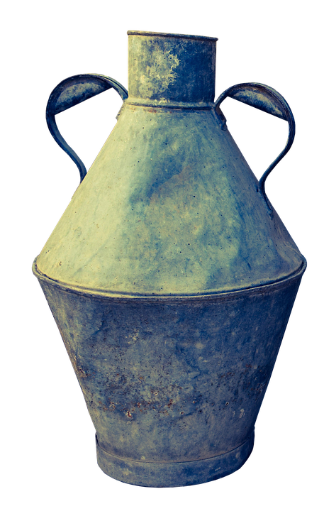 Vintage Blue Metal Pot PNG