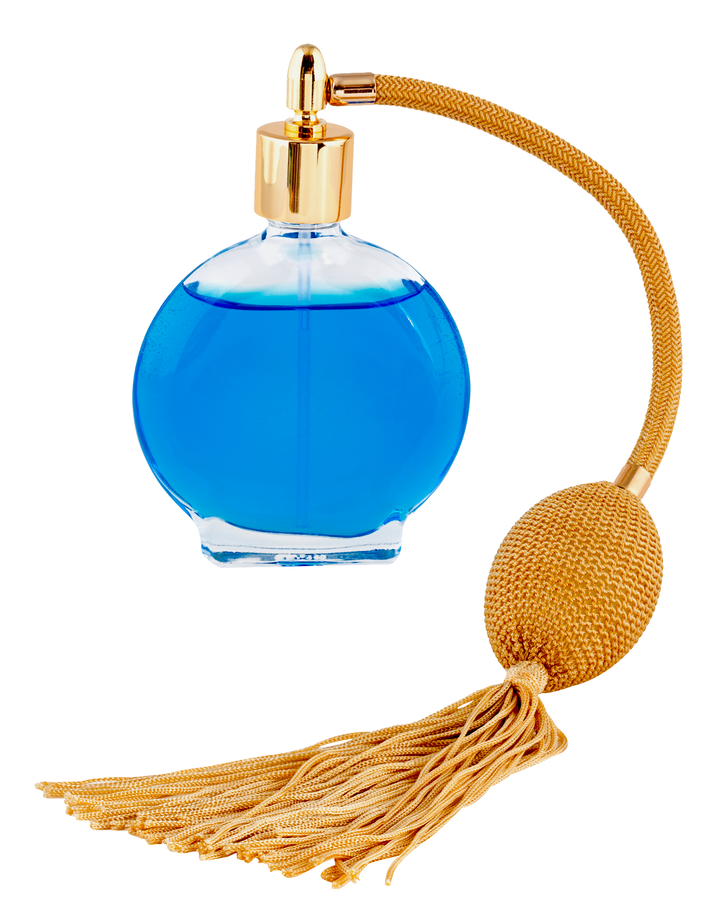 Download Vintage Blue Perfume Bottlewith Tassel | Wallpapers.com