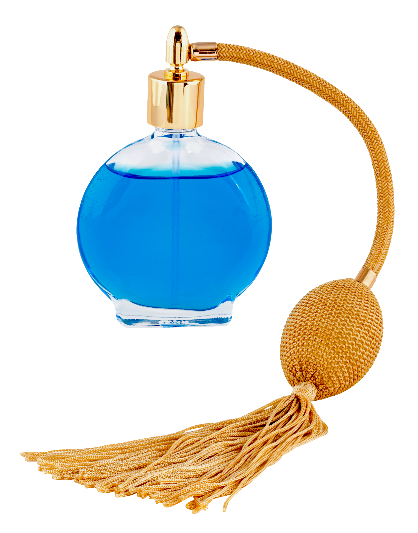 Vintage Blue Perfume Bottlewith Tassel PNG