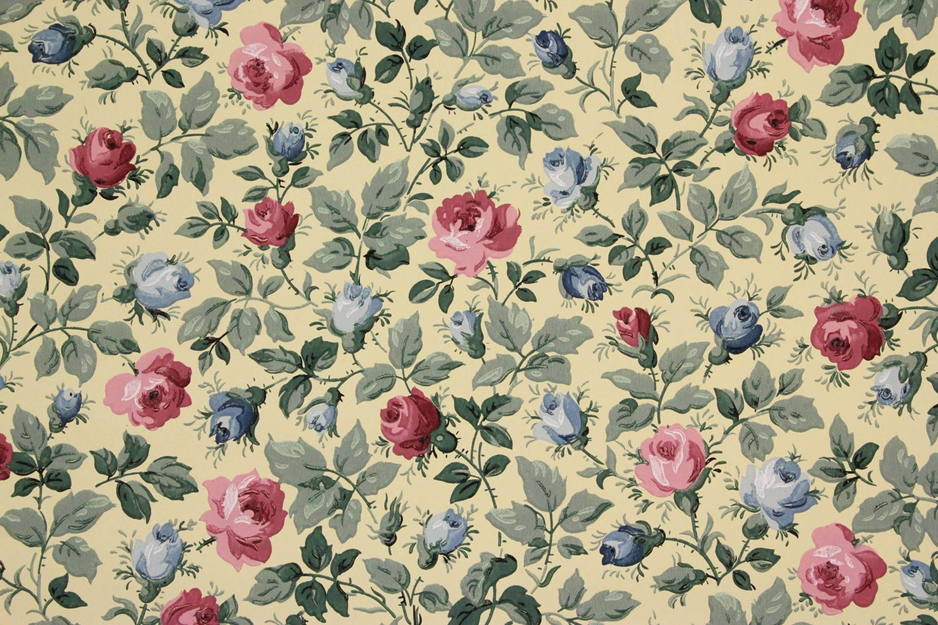 Vintage Blue Rose Aesthetic Wallpaper