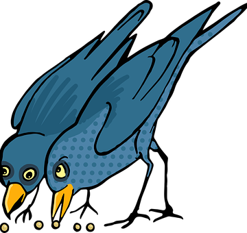 Vintage Blue Swift Bird Illustration PNG