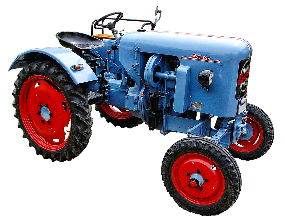 Vintage Blue Tractor PNG