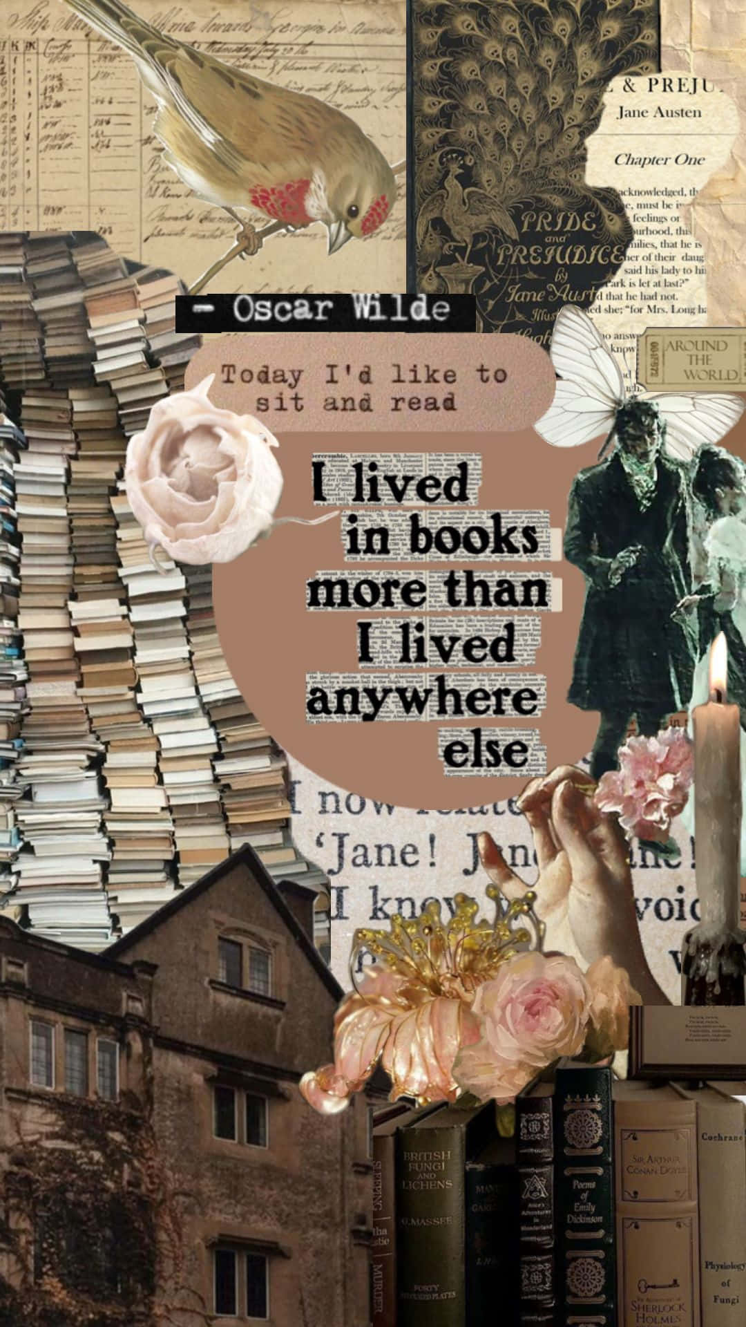 Vintage_ Book_ Lover_ Collage Wallpaper