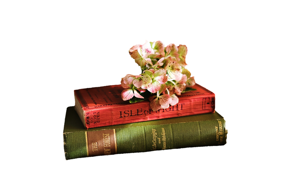 Vintage Bookswith Flowers PNG