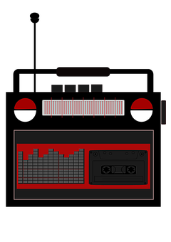 Vintage Boombox Graphic PNG