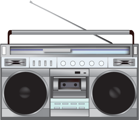 Vintage Boombox Illustration PNG