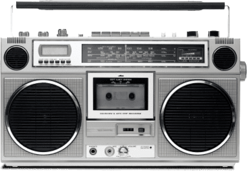 Vintage Boomboxwith Cassette Player PNG