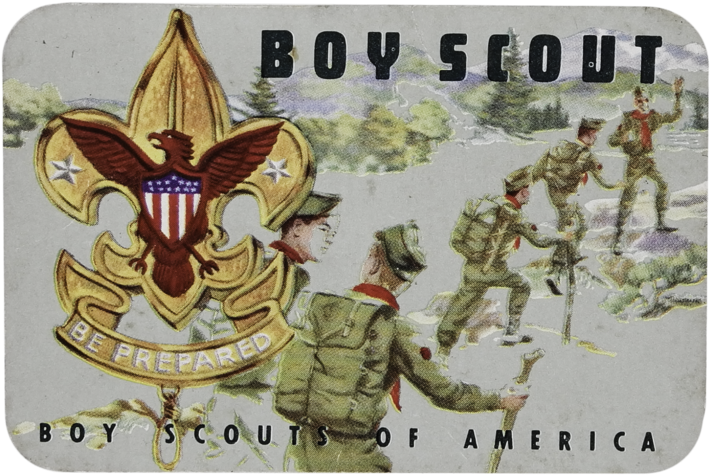 Vintage Boy Scout Card Illustration PNG
