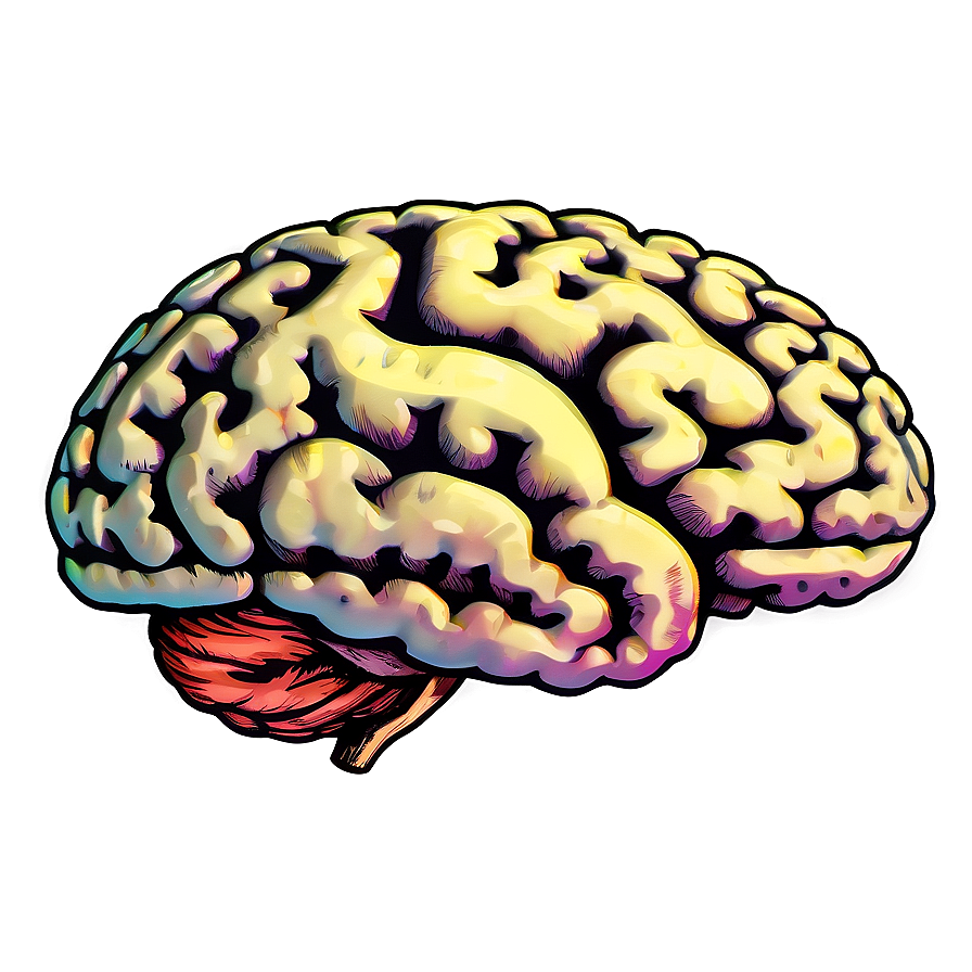 Vintage Brain Illustration Png 04292024 PNG