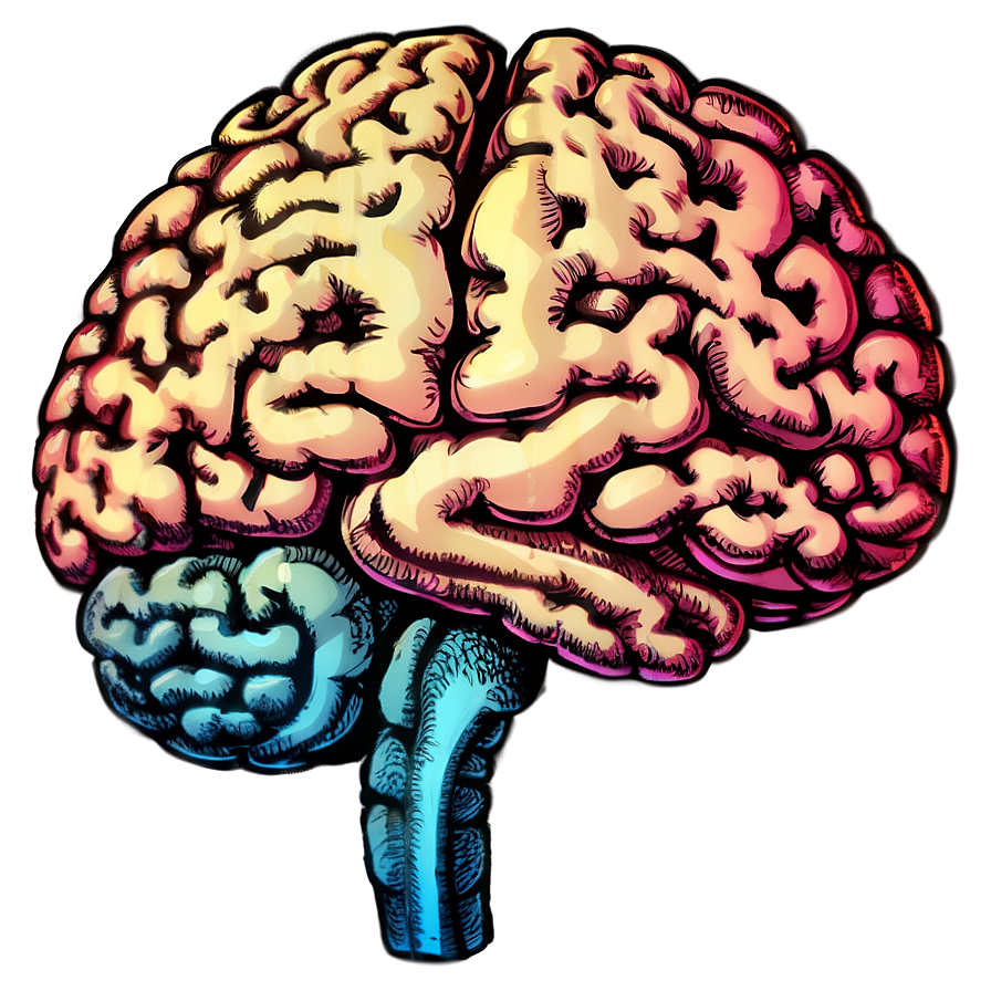 Vintage Brain Illustration Png 65 PNG