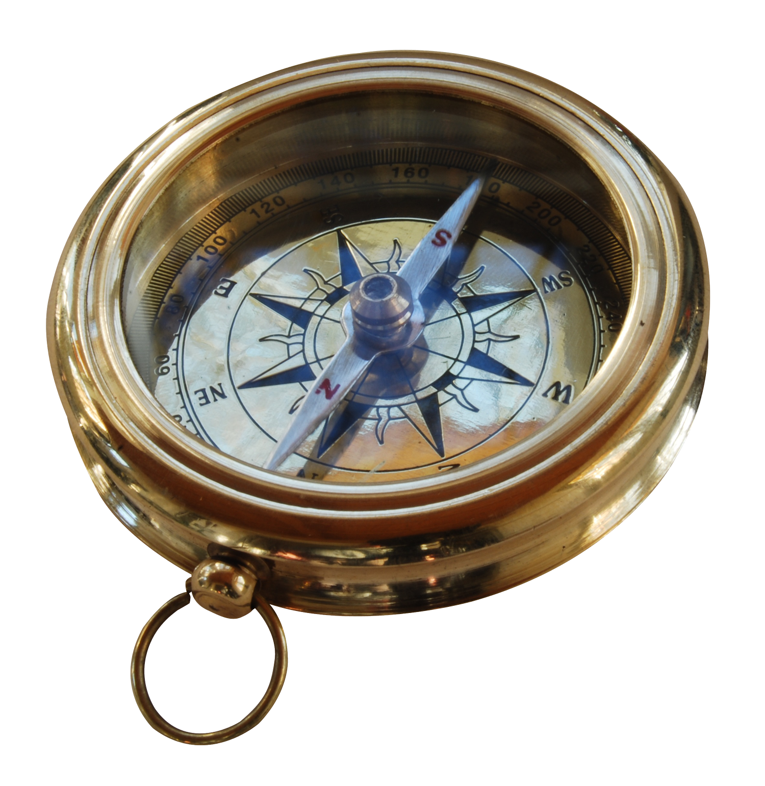 Vintage Brass Compass PNG