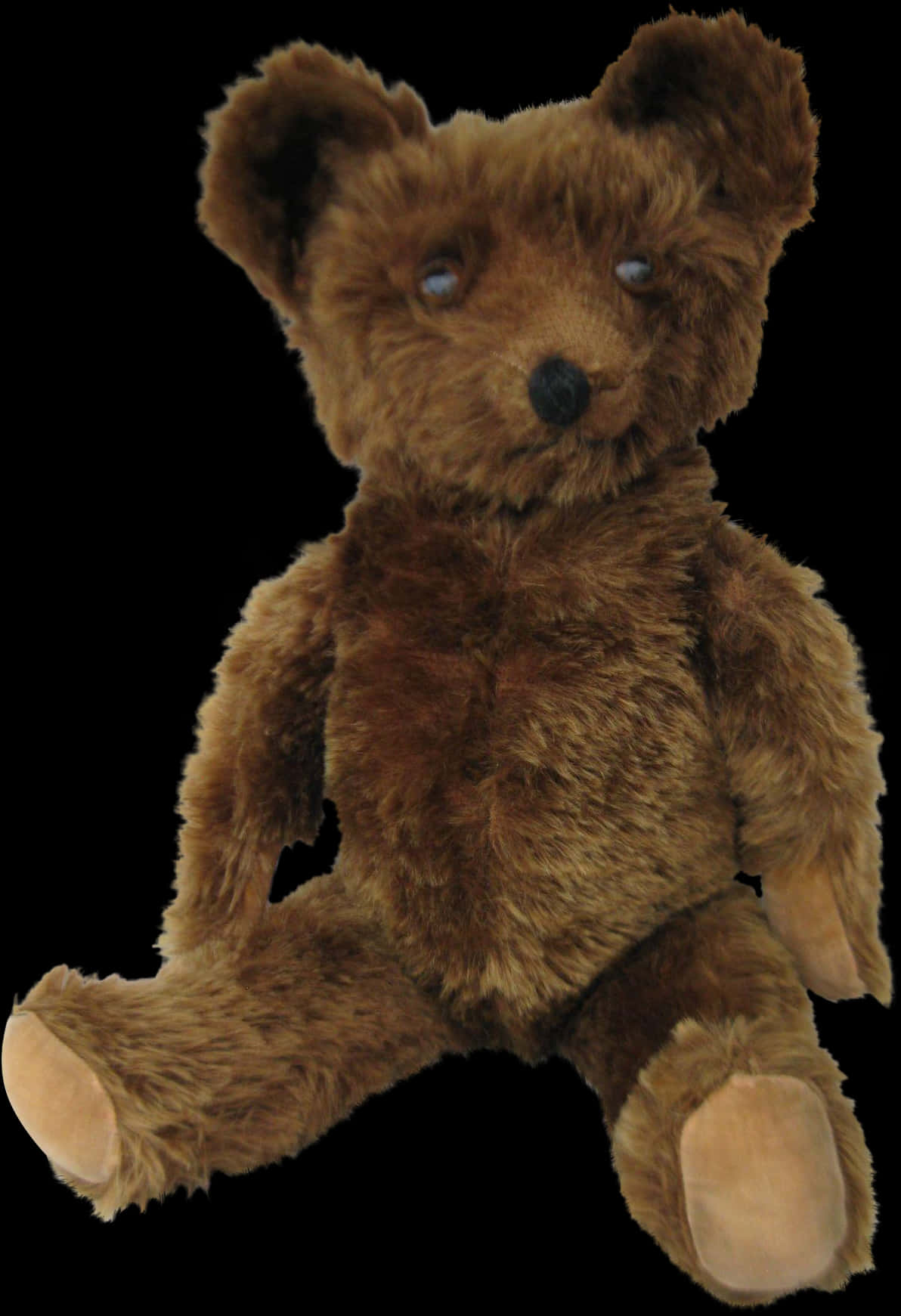 Vintage Brown Teddy Bear Black Background PNG
