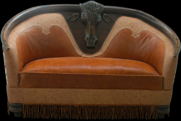Vintage Bull Head Sofa PNG