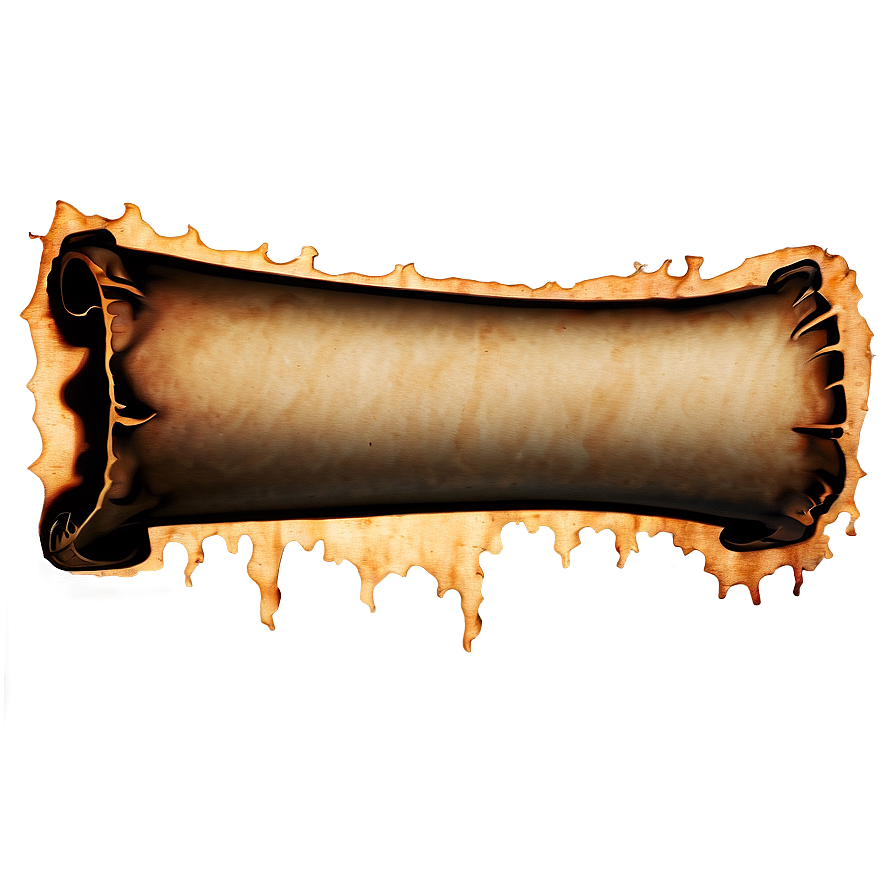 Vintage Burnt Paper Scroll Png 06122024 PNG