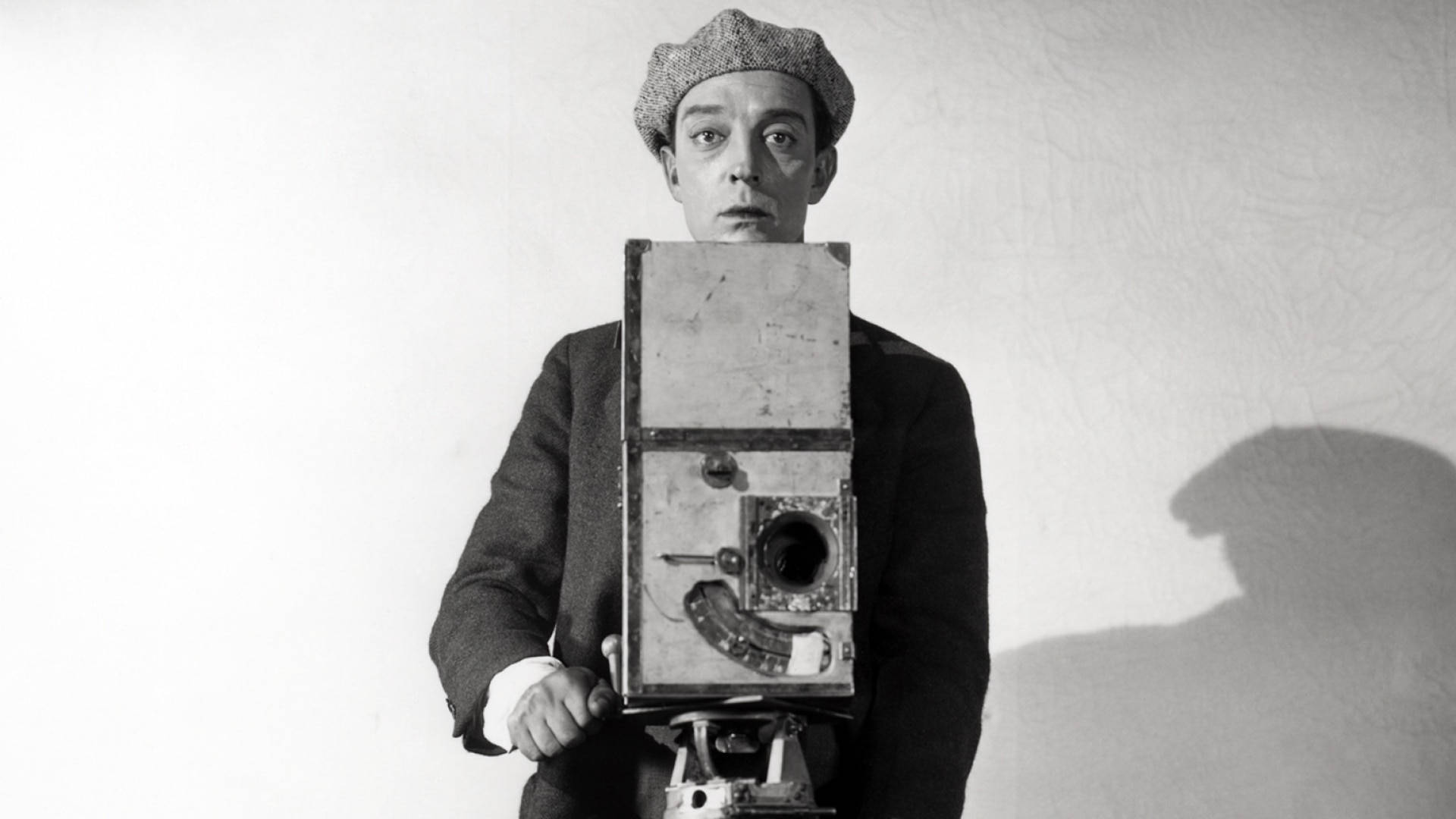 Buster Keaton in Classic Black and White Photo Wallpaper