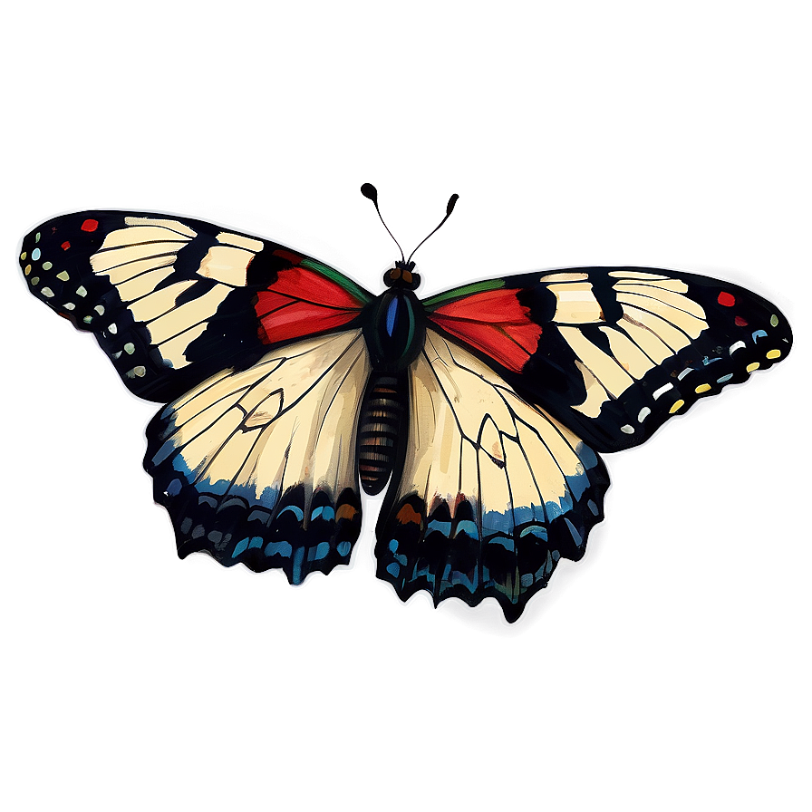 Vintage Butterfly Drawing Png Sbv PNG