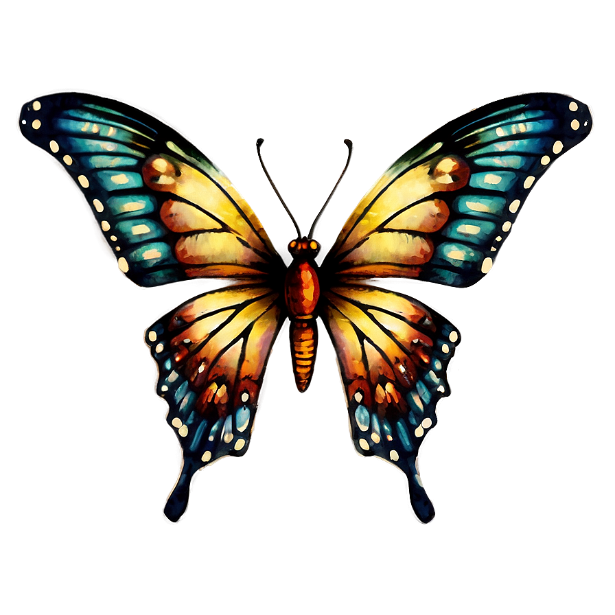 Download Vintage Butterfly Outline Png 05252024 | Wallpapers.com