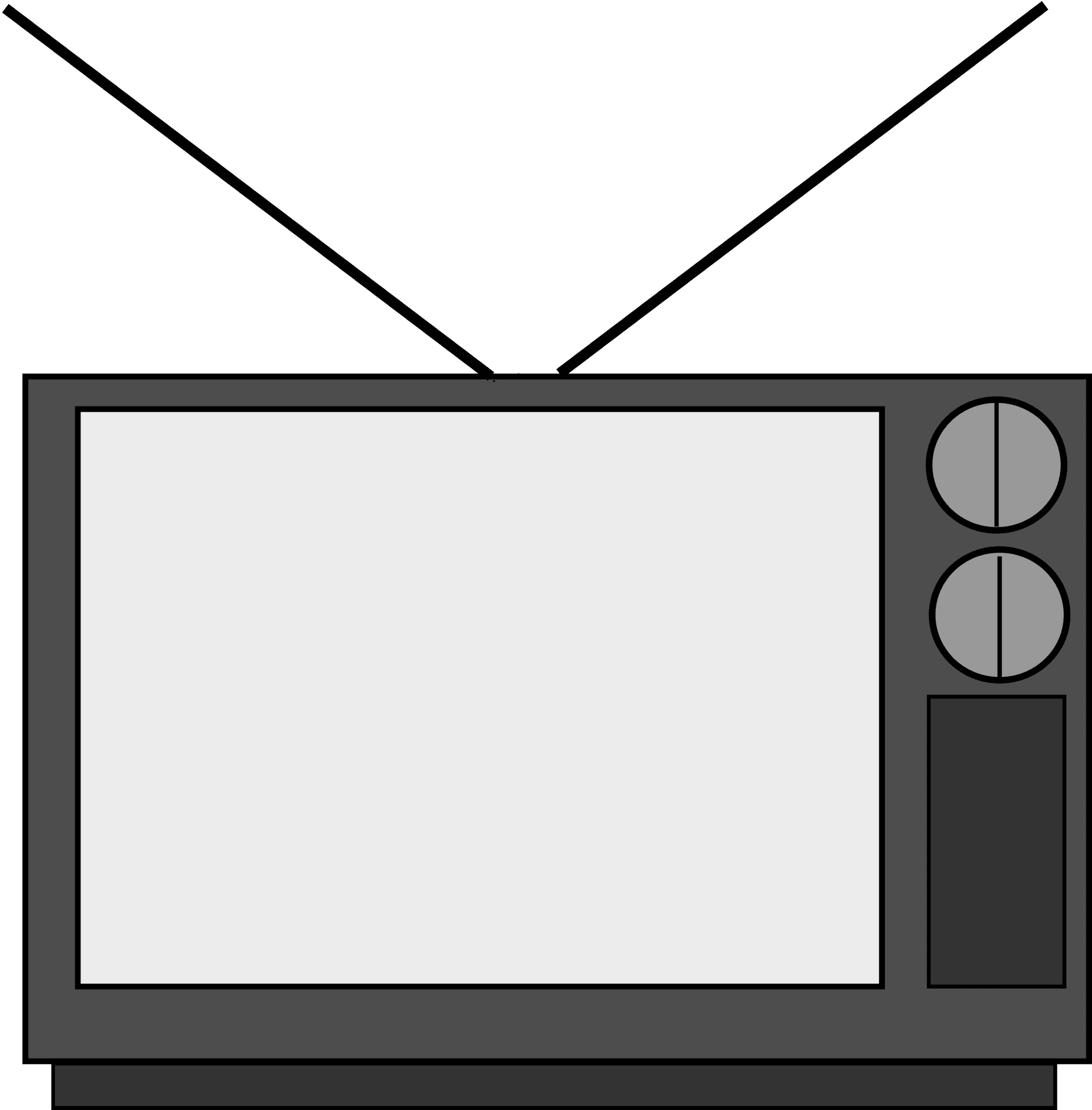 Vintage C R T Television Vector PNG