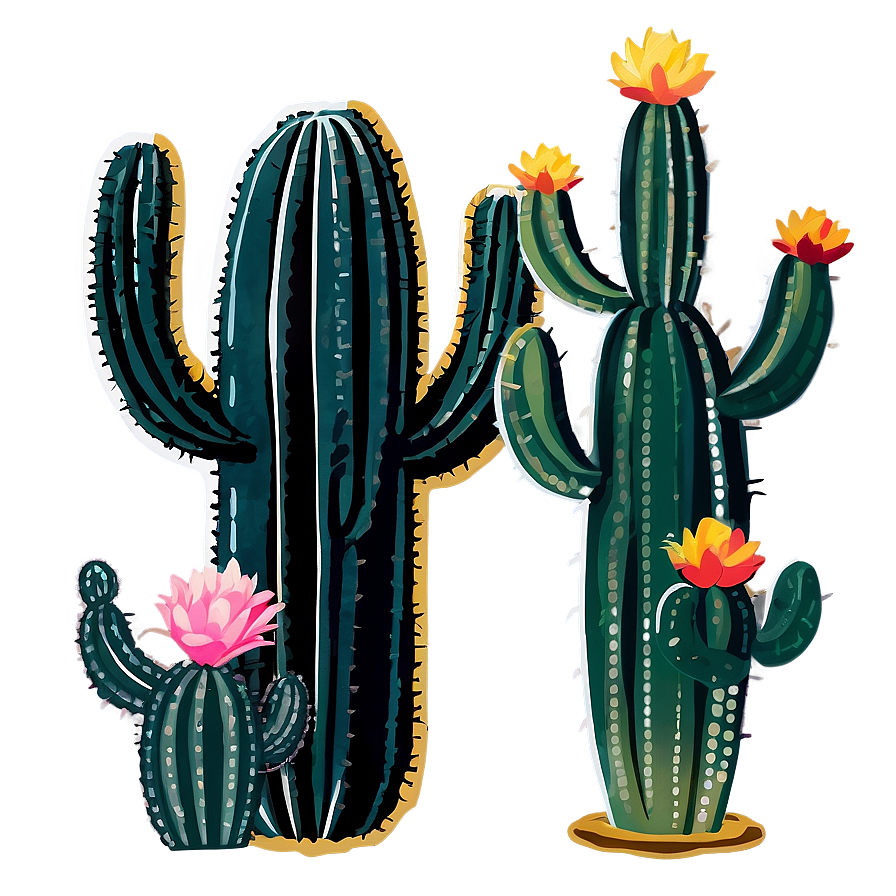 Vintage Cactus Png Pch PNG