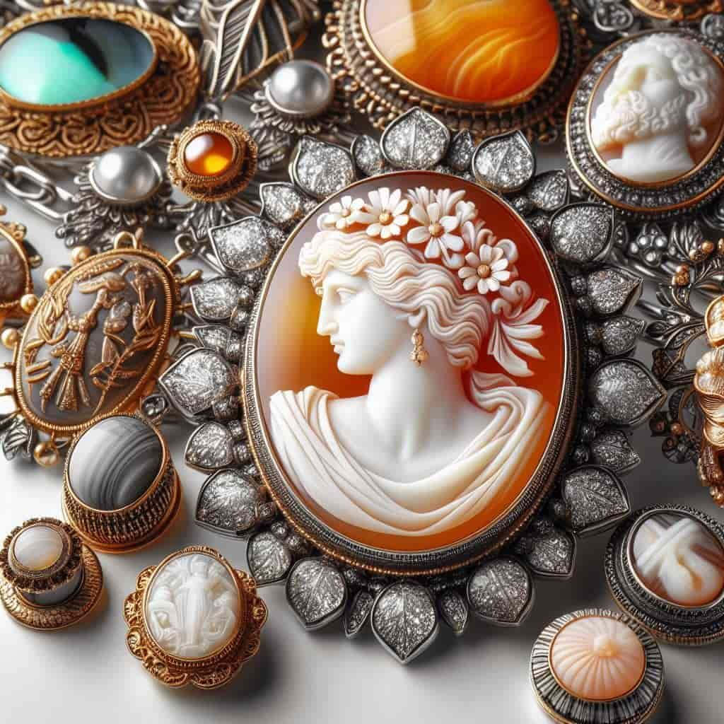 Vintage Cameo Jewelry Collection Wallpaper