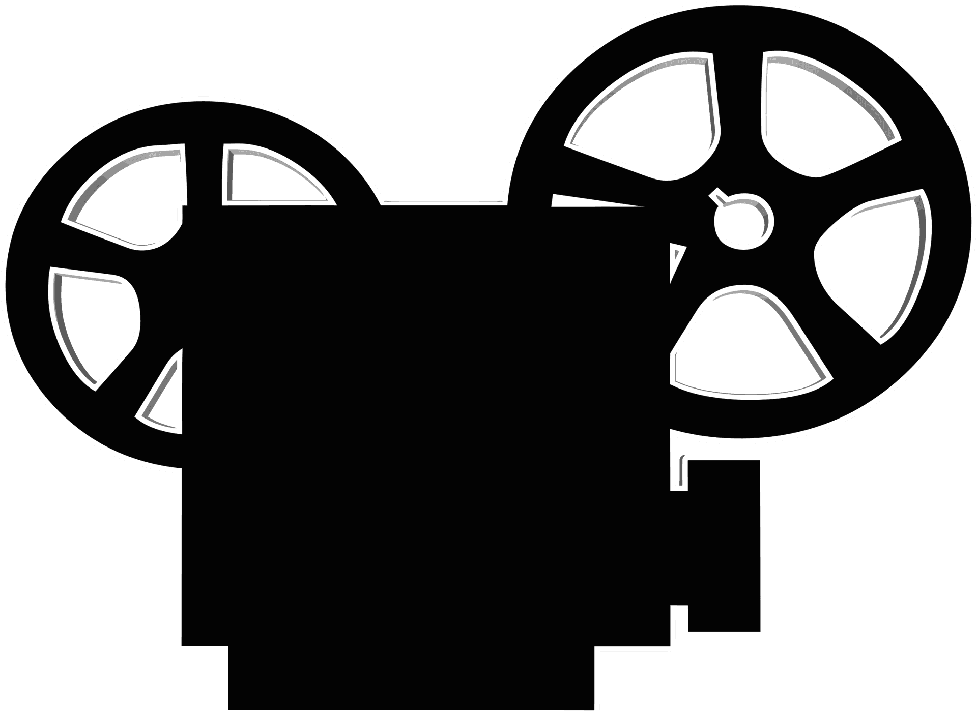 Movie Film Reels Outline, Silhouette & Color Clipart