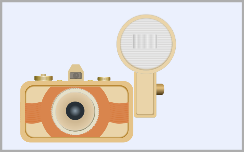 Vintage Cameraand Magnifying Glass Illustration PNG