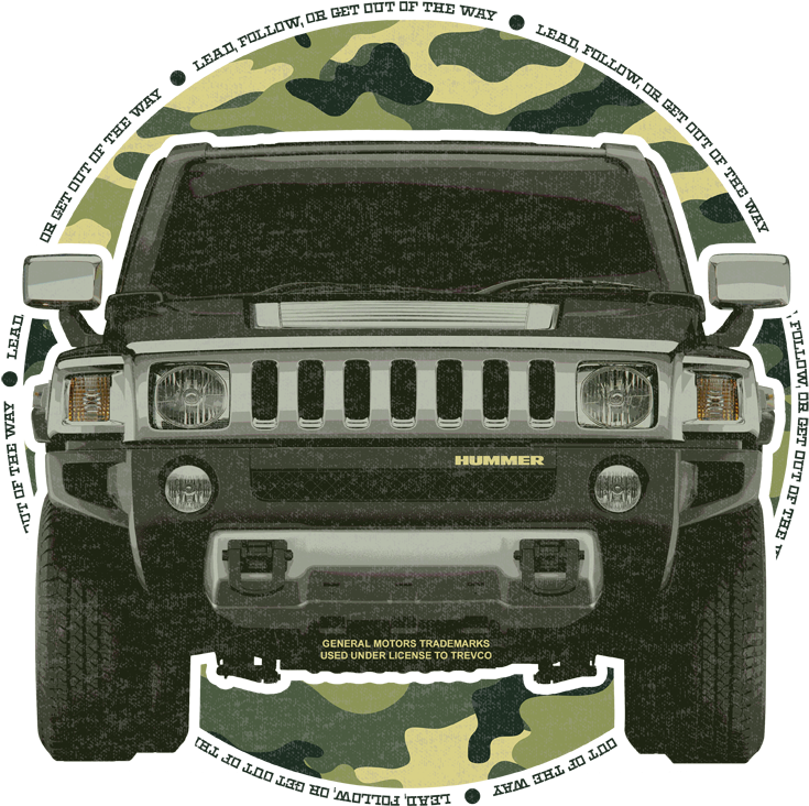 Vintage Camouflage Hummer Illustration PNG