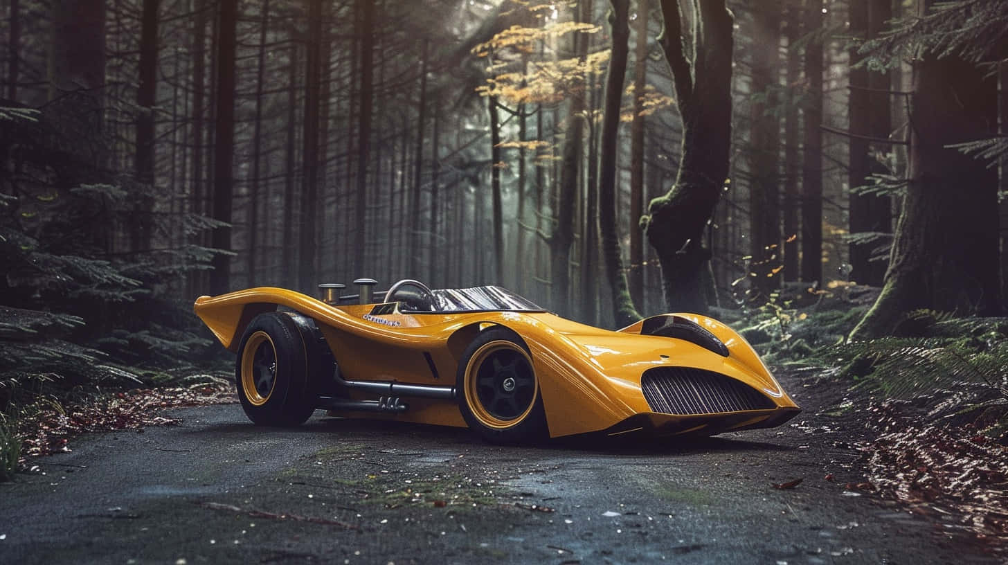 Vintage Can Am Racer In Forest Wallpaper
