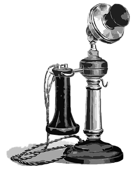 Vintage Candlestick Telephone PNG