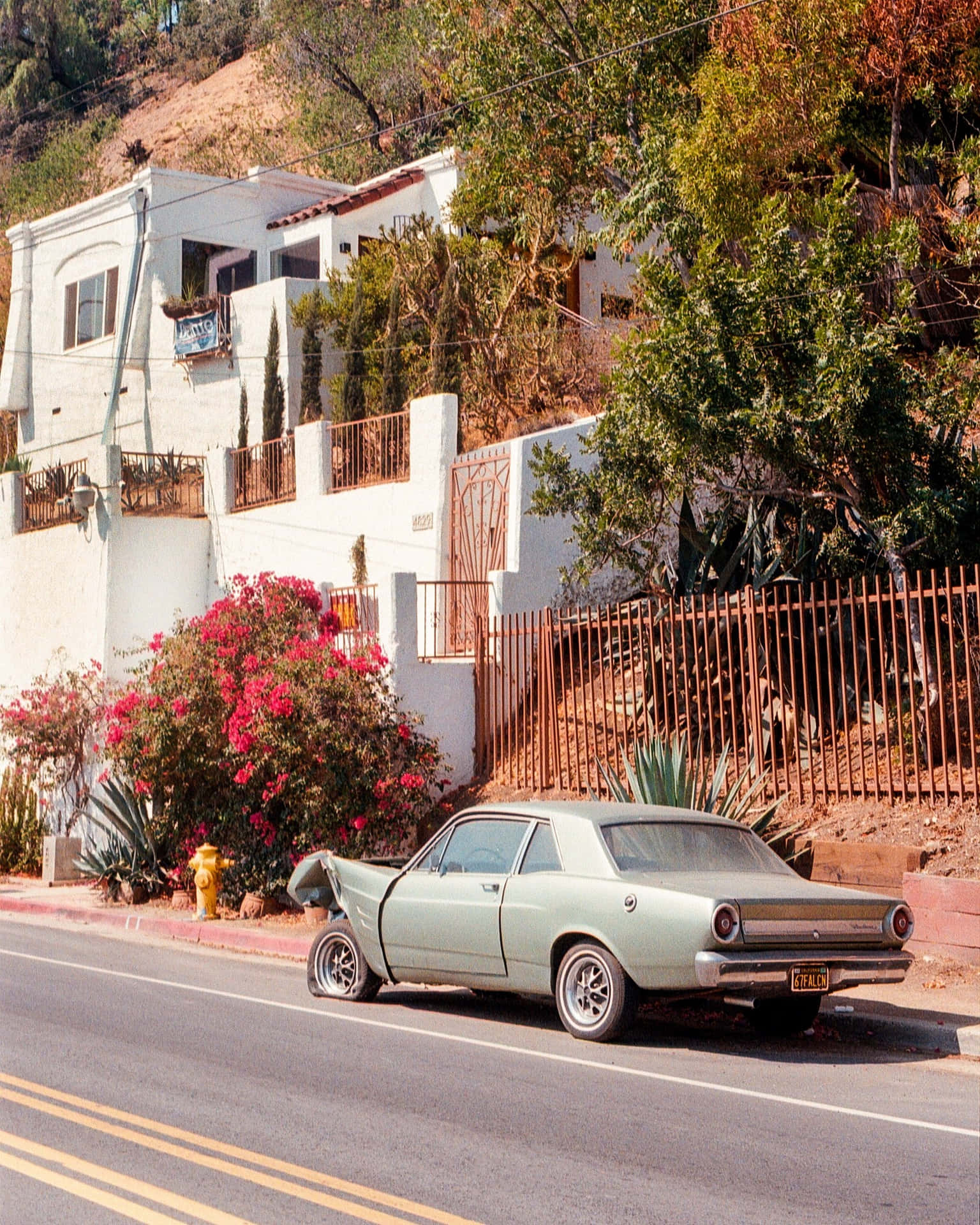 Vintage Car Hillside Summer.jpg Wallpaper