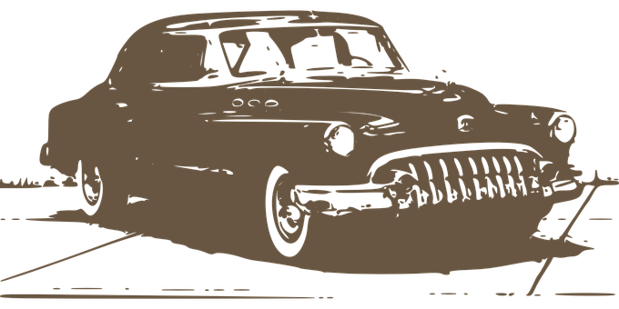 Vintage Car Silhouette PNG