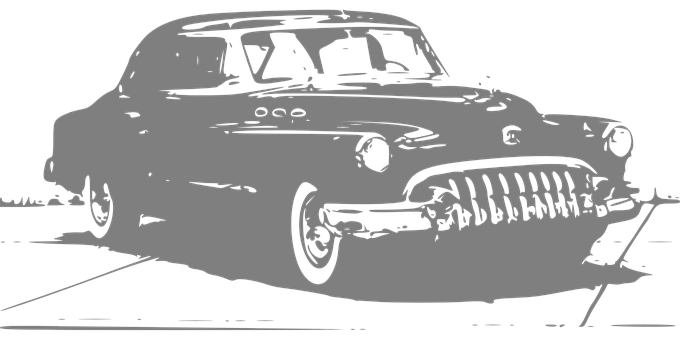 Vintage Car Silhouette Graphic PNG