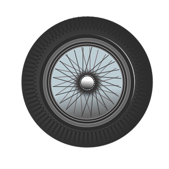 Vintage Car Wheel Illustration PNG