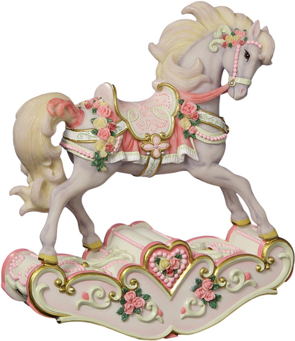Vintage Carousel Horse Figurine.png PNG