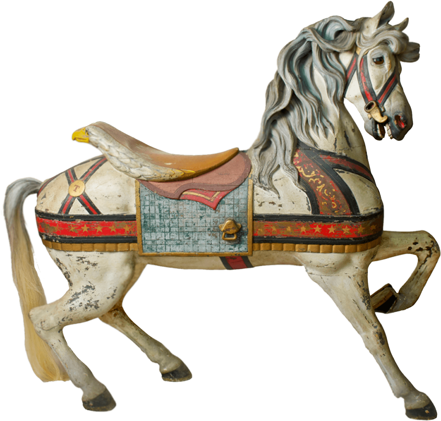 Vintage Carousel Horse Figurine PNG