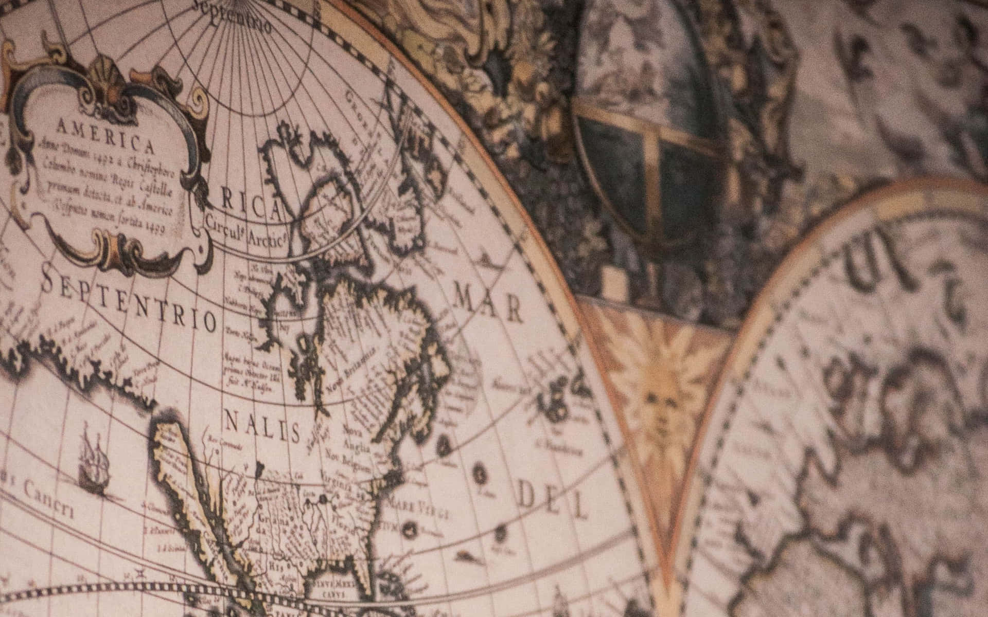 Download Vintage Cartography: An Exquisite Old Map Depiction Wallpaper 