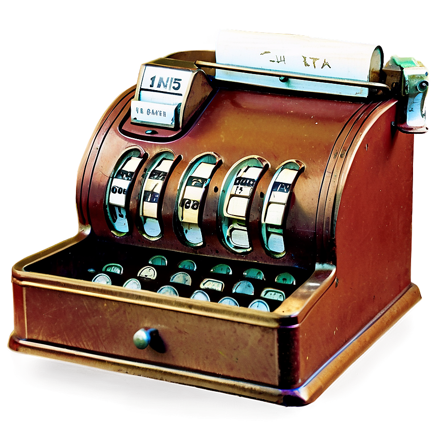 Vintage Cash Register Png 06112024 PNG