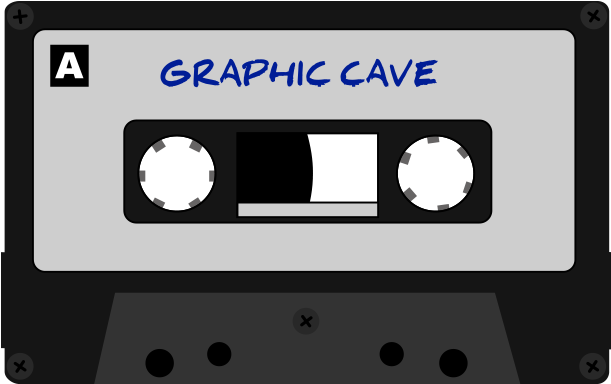Vintage Cassette Tape Graphic Cave PNG