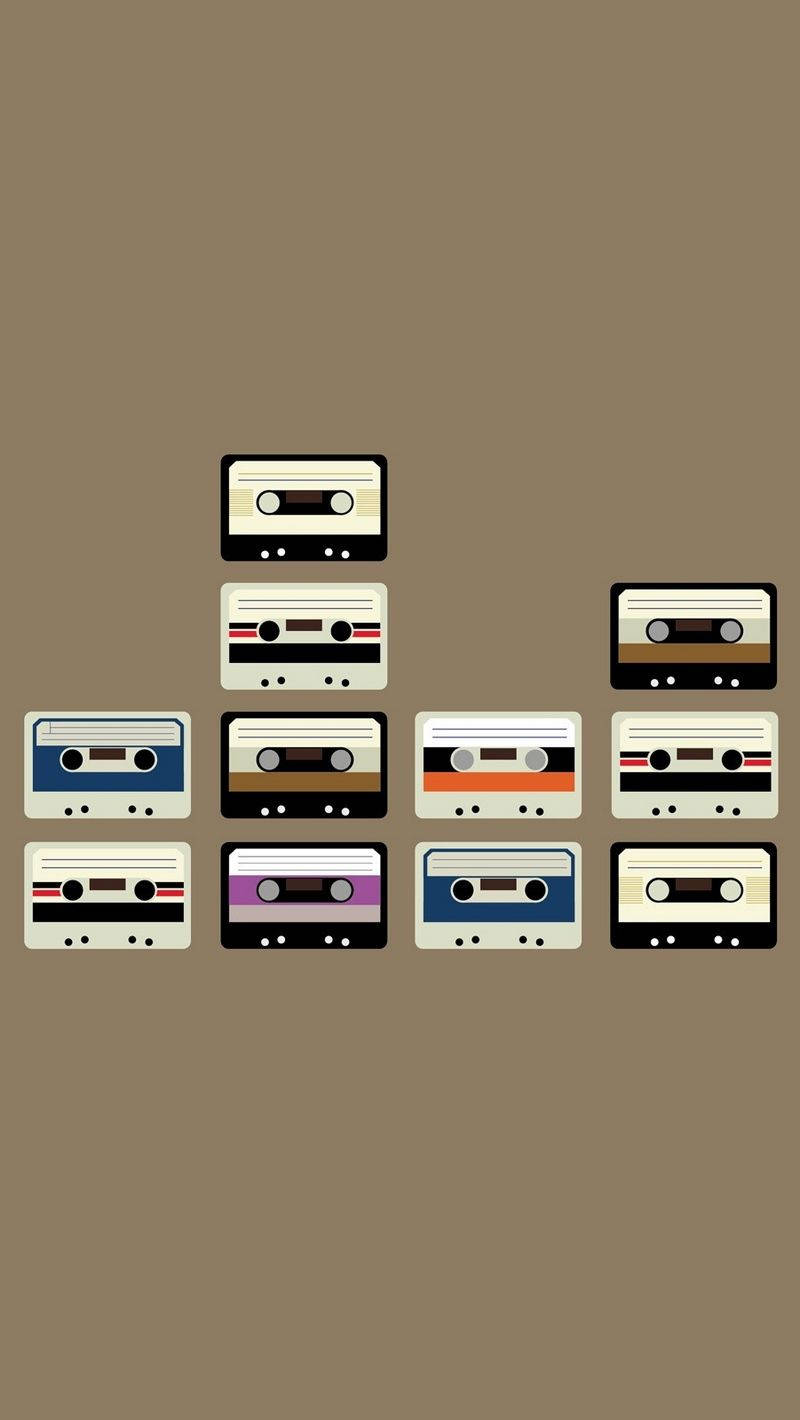 Vintage Cassette Tapes Retro Aesthetic Iphone Wallpaper
