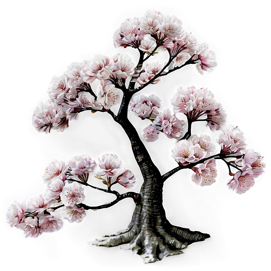 Vintage Cherry Blossom Tree Png 05242024 PNG