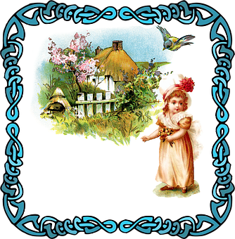 Vintage Child Countryside Frame PNG