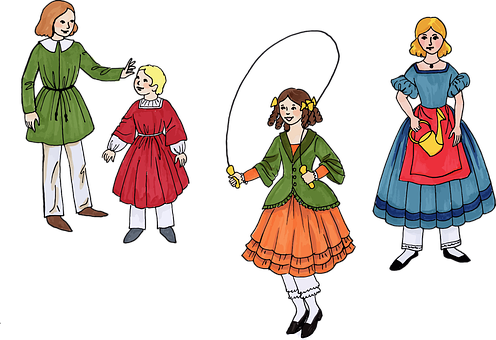 Vintage Children Illustration PNG