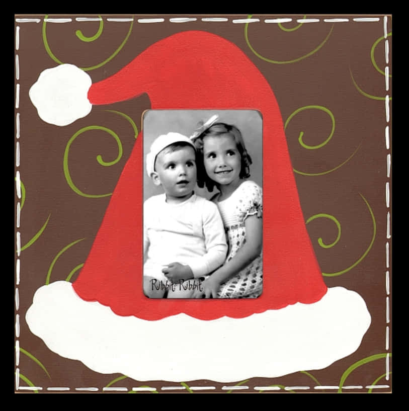 Vintage_ Children_ Santa_ Hat_ Frame PNG