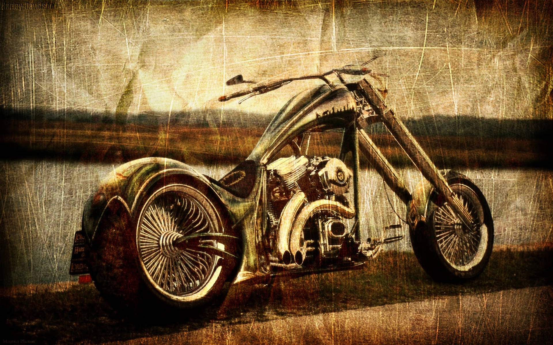 Vintage Chopper Motorcycle Wallpaper