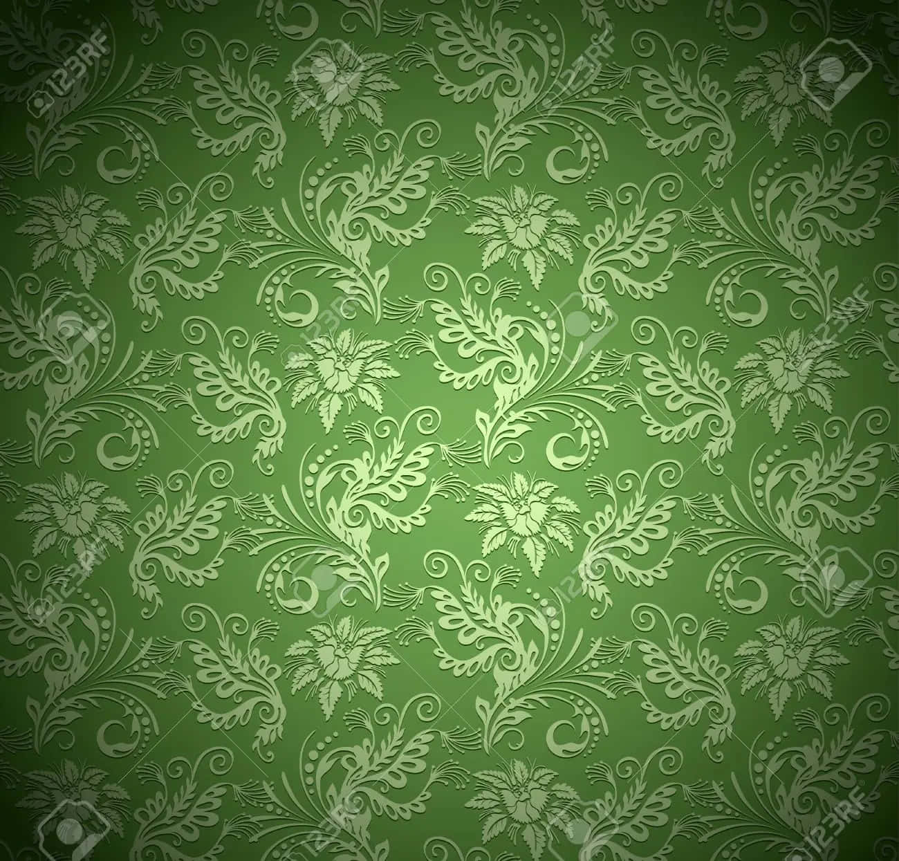 Vintage Christmas Green Wallpaper
