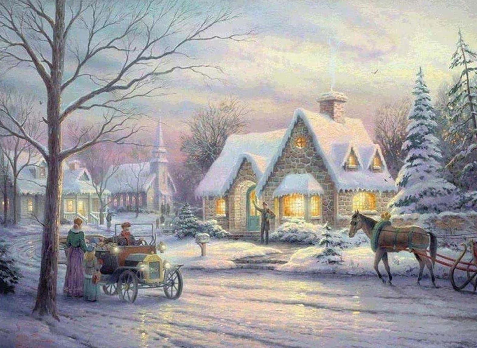 Nostalgic Vintage Christmas Scene